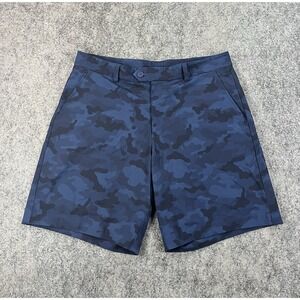 G/Fore Golf Shorts Mens 34 Blue Camo 8" Performance Stretch Tech Chino EUC